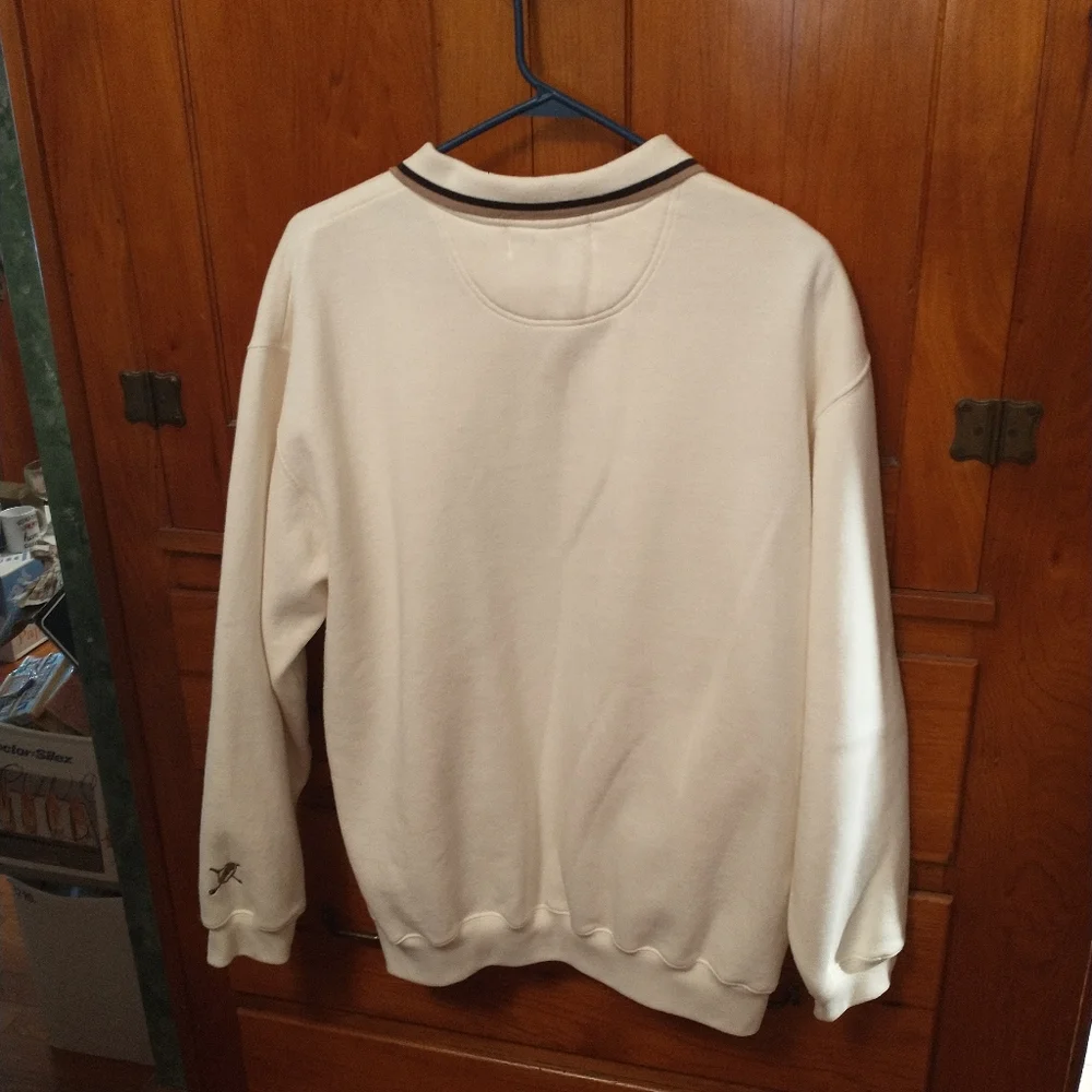 John Ashford Pullover Mens XLarge Vintage Golf Ivory Polo Neck 60% Cotton - Picture 3 of 4